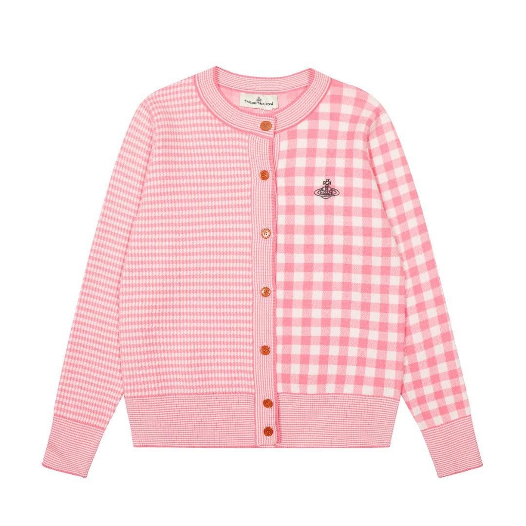 Vivienne Westwood Plaid Cotton-Wool Cardigan