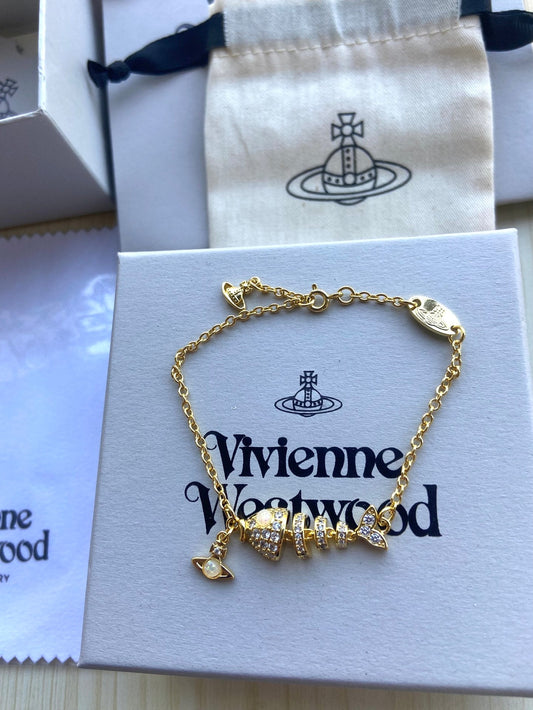 Vivienne Westwood 2026 Fishbone Rhinestone Bracelet