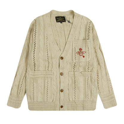 Vivienne Westwood Solid-Color Cotton-Wool Cardigan