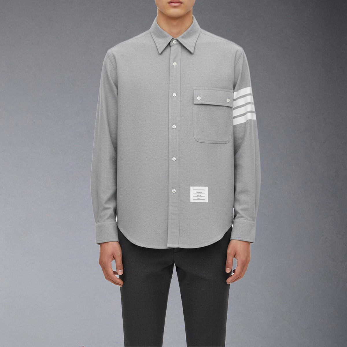 Thom Browne Solid-Color Pocket shirt