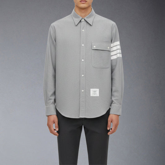 Thom Browne Solid-Color Pocket shirt