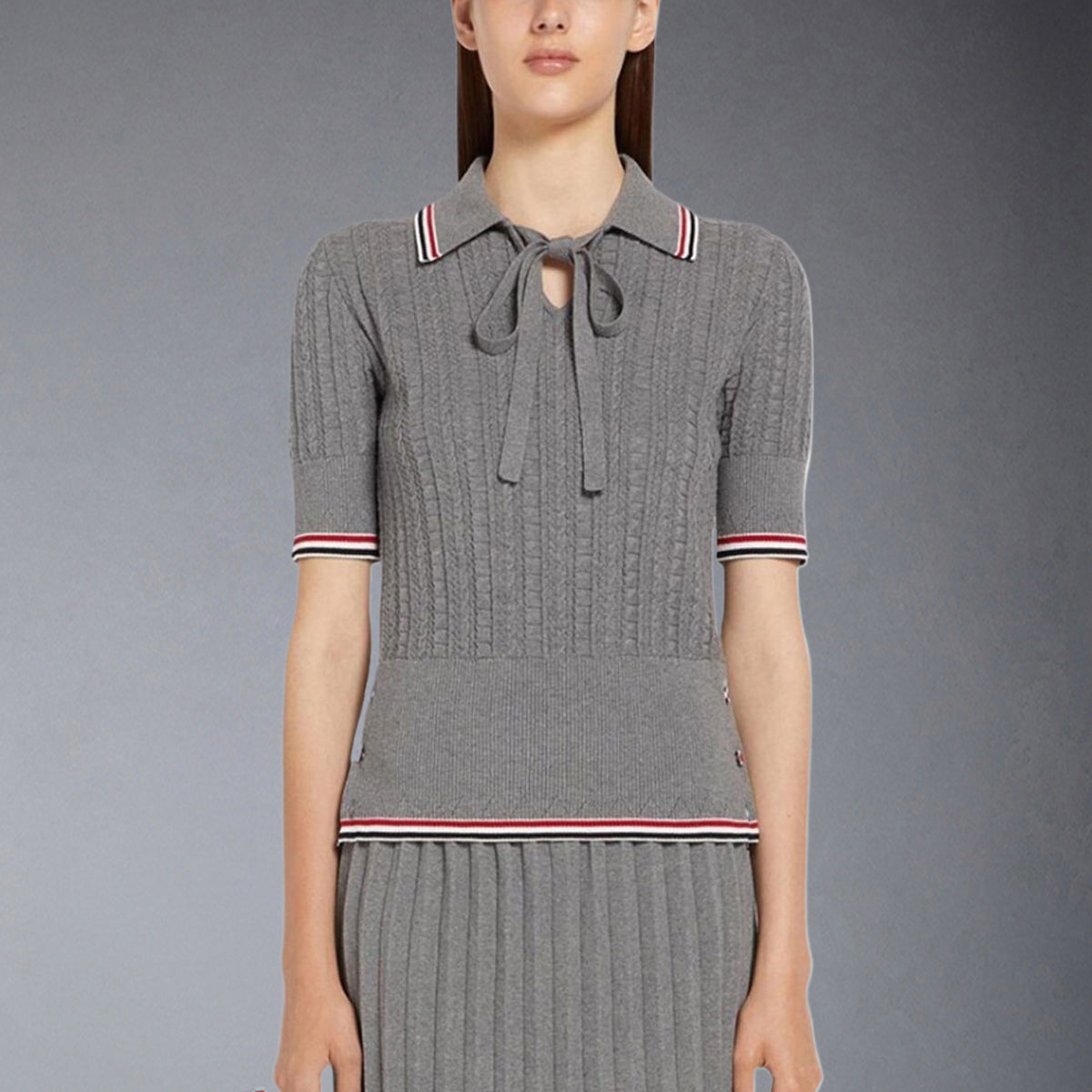 Thom Browne Women stripe POLO shirt