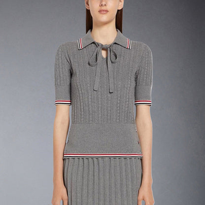Thom Browne Women stripe POLO shirt