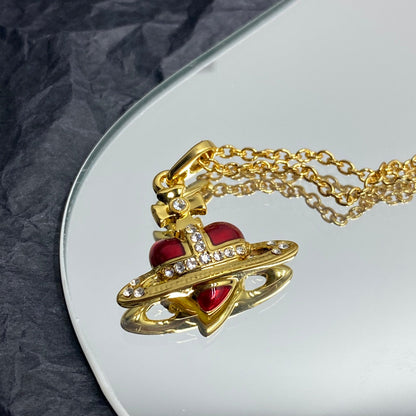 Vivienne Westwood 2026 Minimalist Planet Crystal Necklace