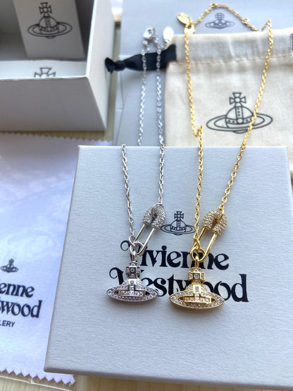 Vivienne Westwood 2026 Full-Rhinestone Pin Necklace