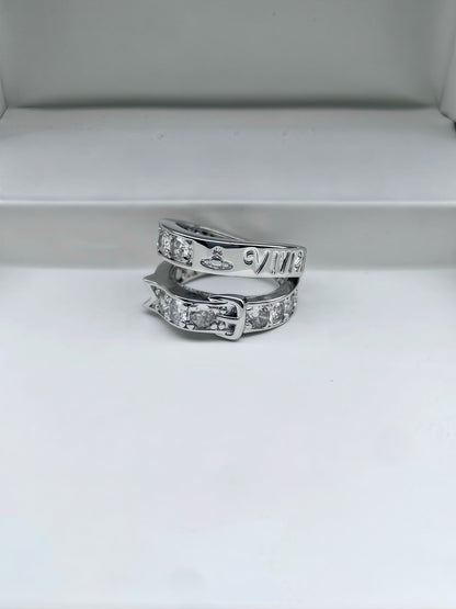 Vivienne Westwood Full-Rhinestone Letter Ring